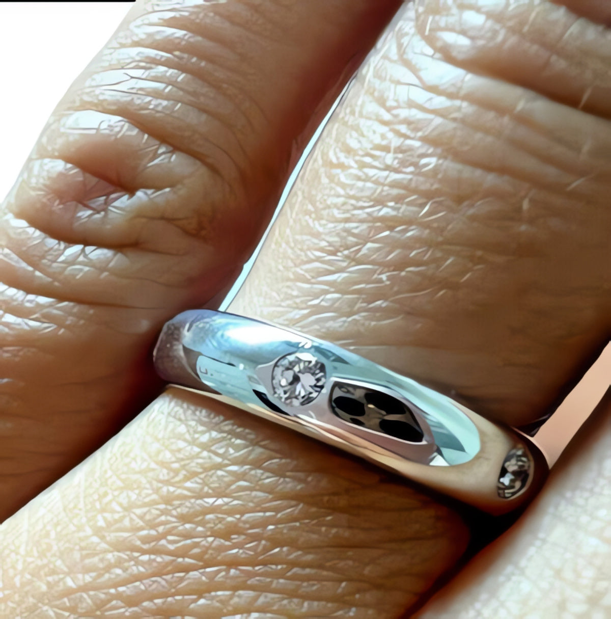 Cartier 18kt White Gold Diamond Wedding Band Sz 6