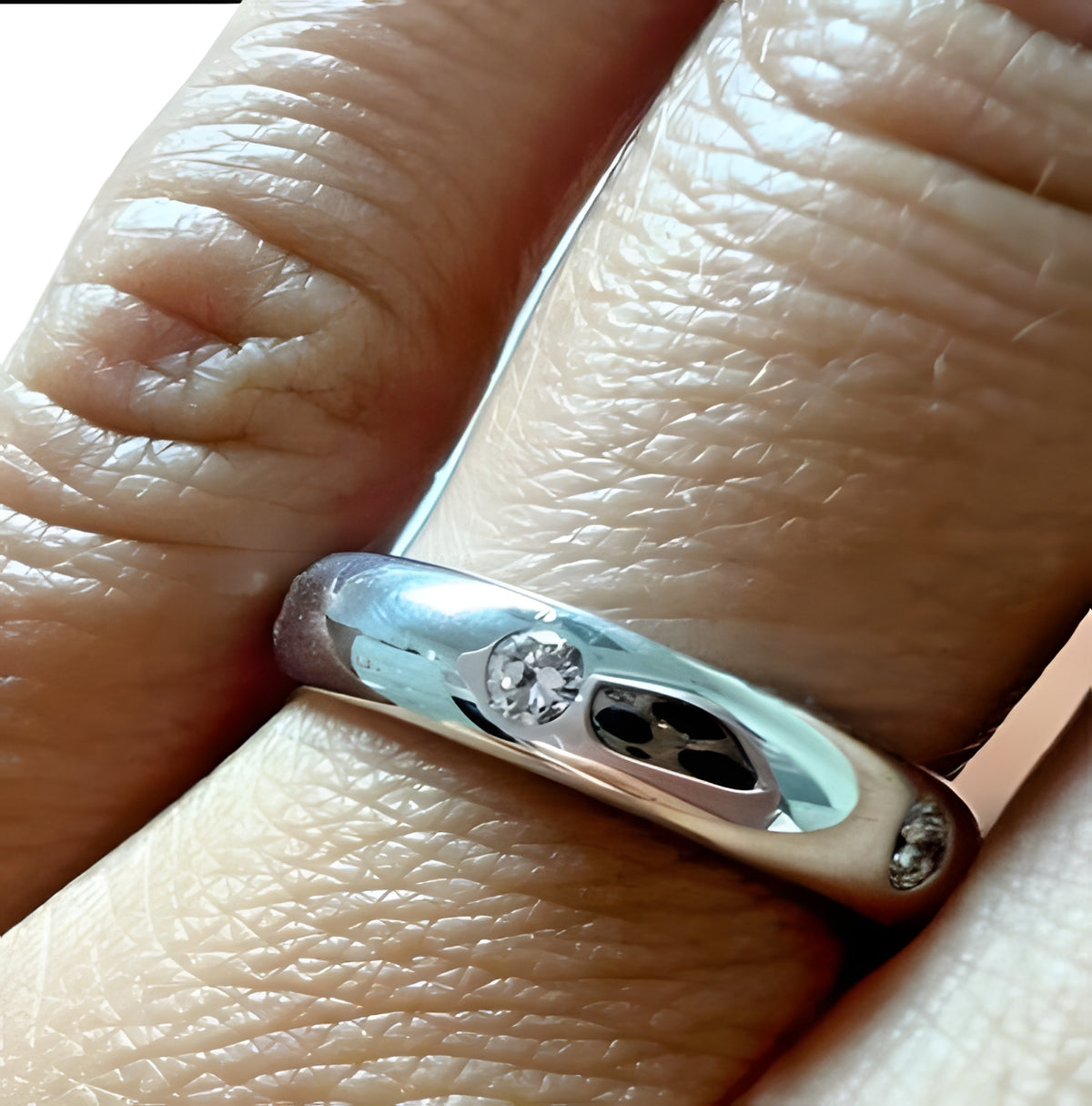 Cartier 18kt White Gold Diamond Wedding Band Sz 6