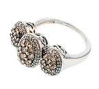 14KT White Gold 0.70ctw Diamond Pave Cocktail Ring Size 6.75