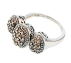 14KT White Gold 0.70ctw Diamond Pave Cocktail Ring Size 6.75