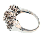 14KT White Gold 0.70ctw Diamond Pave Cocktail Ring Size 6.75