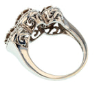 14KT White Gold 0.70ctw Diamond Pave Cocktail Ring Size 6.75