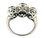 14KT White Gold 0.70ctw Diamond Pave Cocktail Ring Size 6.75