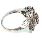 14KT White Gold 0.70ctw Diamond Pave Cocktail Ring Size 6.75