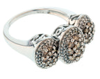 14KT White Gold 0.70ctw Diamond Pave Cocktail Ring Size 6.75