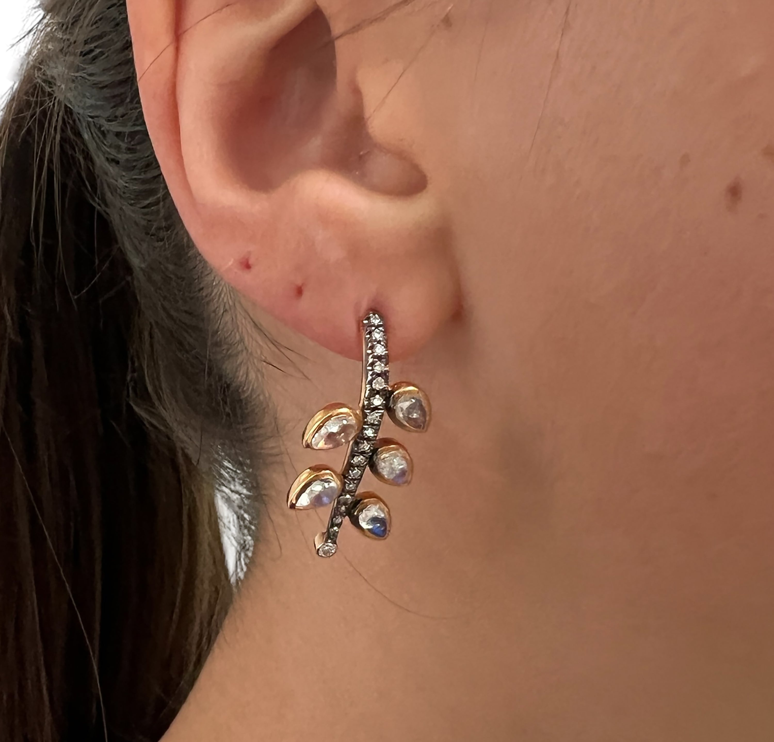 18kt Rose Gold, Diamond and Moonstone