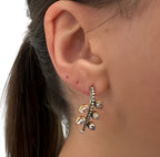 18kt Rose Gold Diamond and Moonstone Earrings