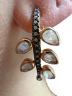 18kt Rose Gold Diamond and Moonstone Earrings