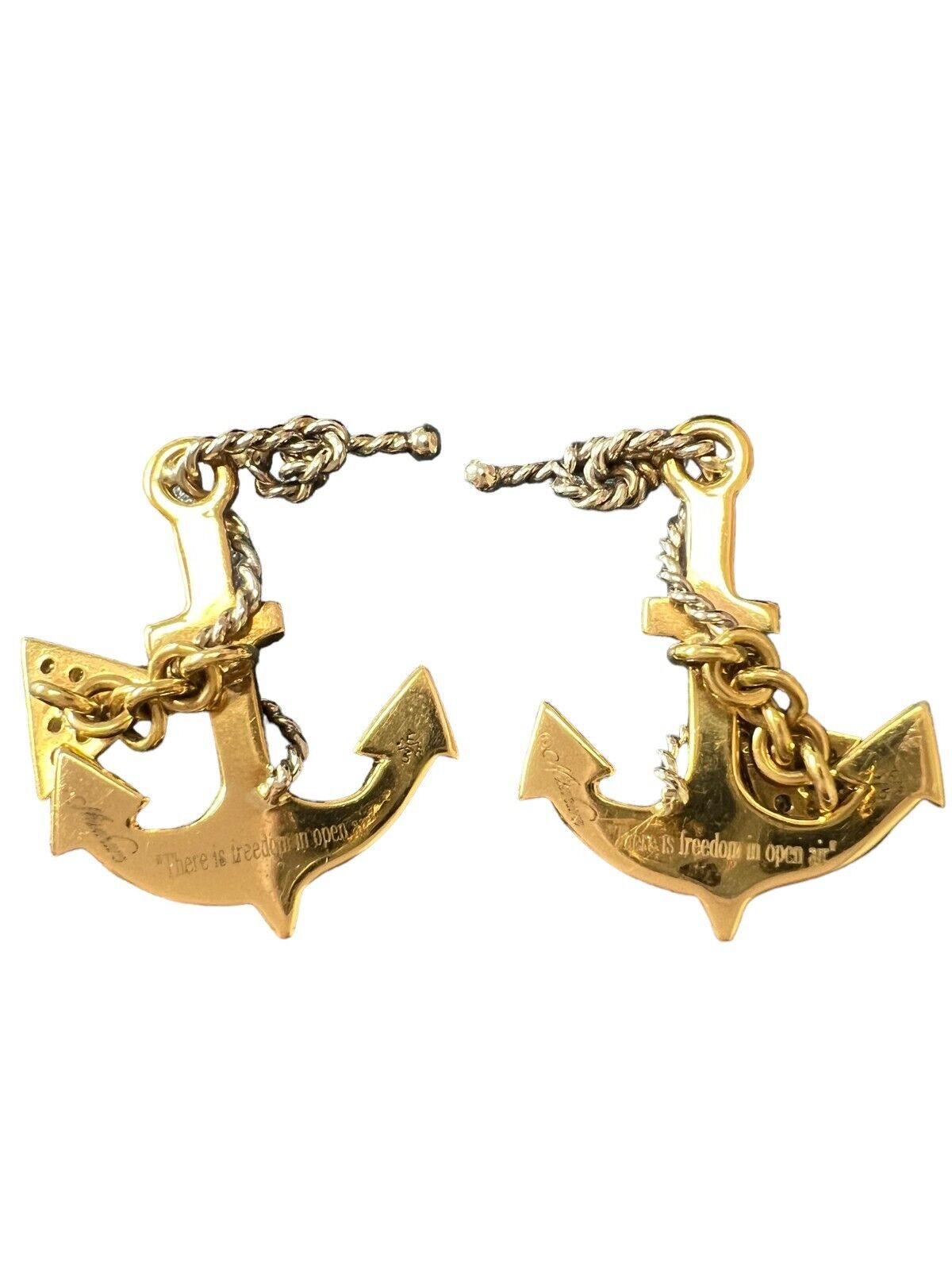 Misahara 18kt Yellow Gold and Diamond Open Air Cufflinks