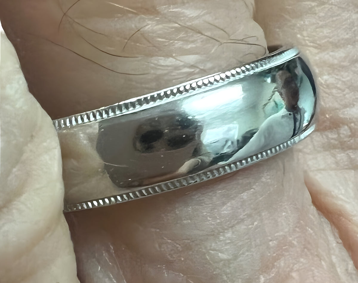 Tiffany & Co Platinum Classic Double Milgrain Wedding Band Ring 6mm Size 10 US
