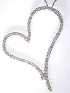 18kt White Gold and 1.60ctw Diamond Heart Pendant on a 14kt Link Chain