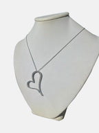 18kt White Gold and 1.60ctw Diamond Heart Pendant on a 14kt Link Chain