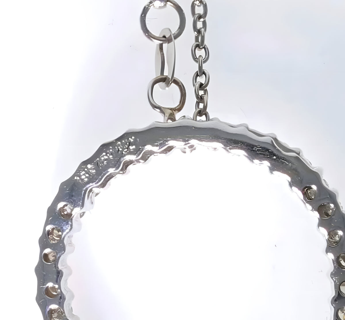 18kt White Gold and 1.60ctw Diamond Heart Pendant on a 14kt Link Chain