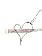 18kt White Gold and 1.60ctw Diamond Heart Pendant on a 14kt Link Chain