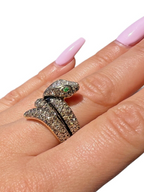 18kt Yellow Gold Snake Ring with 0.80ctw of Diamonds Sz7