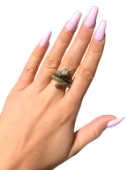 18kt Yellow Gold Snake Ring with 0.80ctw of Diamonds Sz7