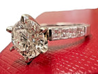 Platinum 900 Princess Cut Engagement Ring 0.95ct Diamond Ring Size 4