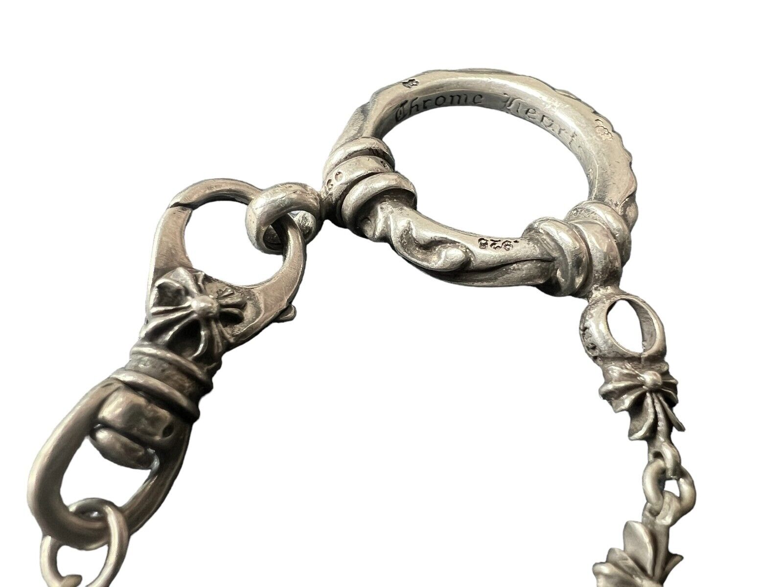 Chrome Hearts 925 Silver Tiny Multiple Cross Necklace with Circular Pendant 27