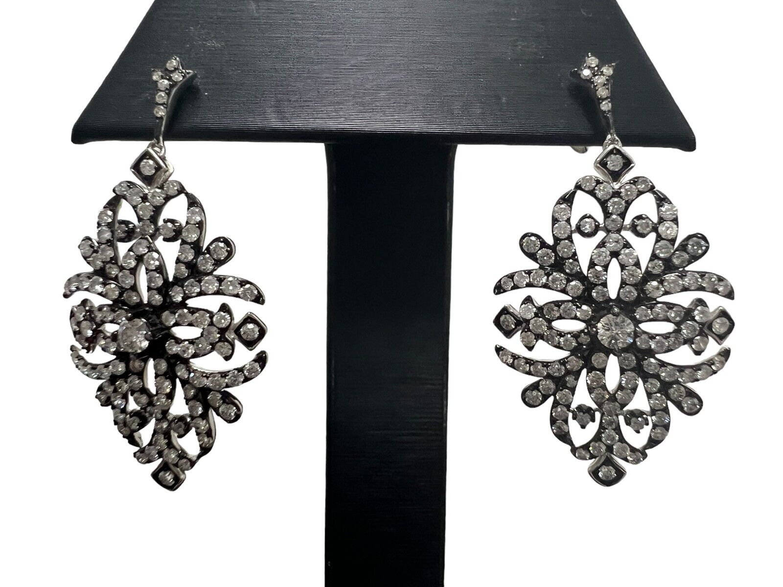 Effy 14kt White and Black Gold 2.70ctw Diamond Earrings