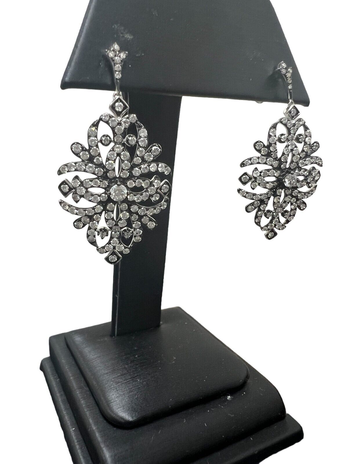 Effy 14kt White and Black Gold 2.70ctw Diamond Earrings
