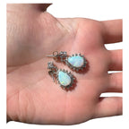 13kt White Gold 2.00ctw Opal and 0.84ctw Diamond Drop Earrings
