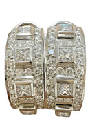 Platinum 900 Cuff Earrings with 2.12ctw Diamonds and Omega Clasps