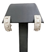 Platinum 900 Cuff Earrings with 2.12ctw Diamonds and Omega Clasps