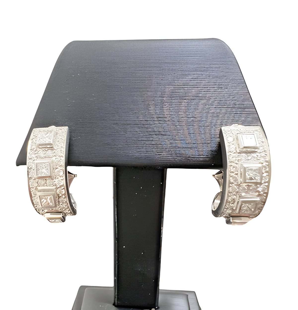 Platinum 900 Cuff Earrings with 2.12ctw Diamonds and Omega Clasps