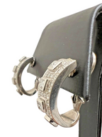 Platinum 900 Cuff Earrings with 2.12ctw Diamonds and Omega Clasps