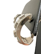 Platinum 900 Cuff Earrings with 2.12ctw Diamonds and Omega Clasps