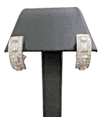 Platinum 900 Cuff Earrings with 2.12ctw Diamonds and Omega Clasps