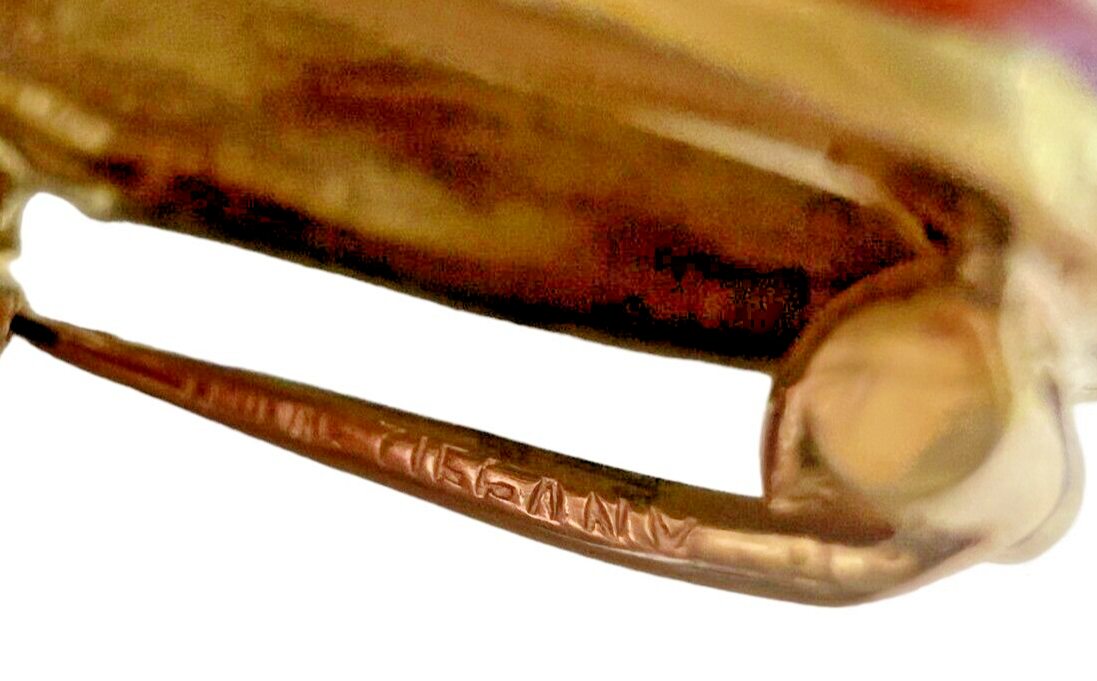 Tiffany and Co 18kt Yellow Gold & Guilloche Enamel Angel Fish Brooch 8.3gr