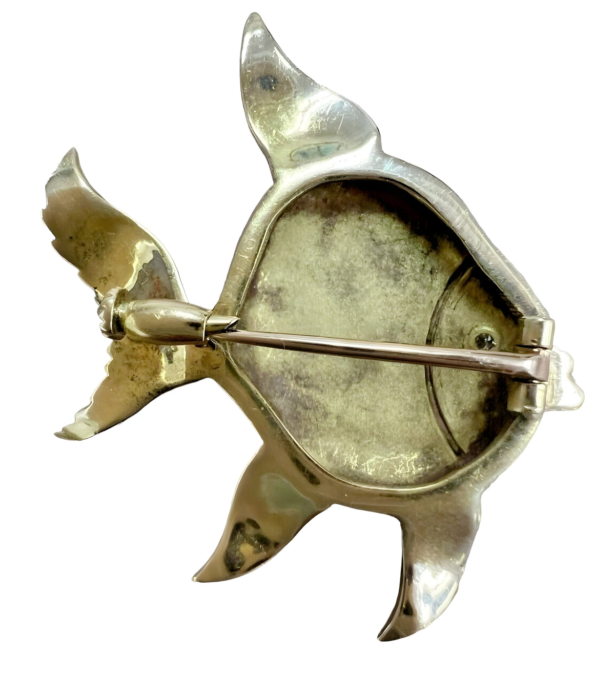 Tiffany and Co 18kt Yellow Gold & Guilloche Enamel Angel Fish Brooch 8.3gr