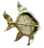 Tiffany and Co 18kt Yellow Gold & Guilloche Enamel Angel Fish Brooch 8.3gr