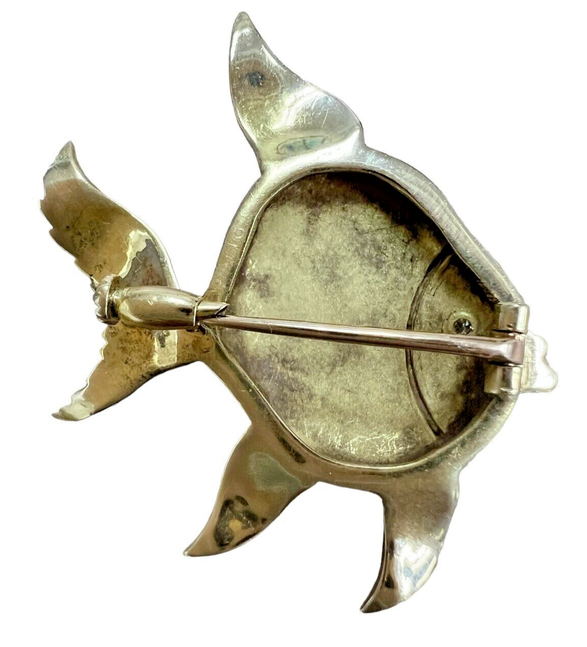 Tiffany and Co 18kt Yellow Gold & Guilloche Enamel Angel Fish Brooch 8.3gr