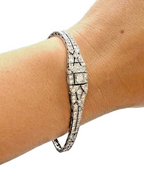 Platinum Art Deco 0.75ctw Diamond Bracelet 6.75"