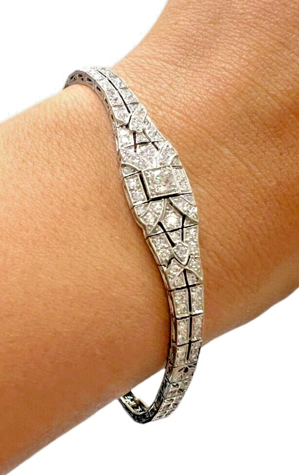 Platinum Art Deco 0.75ctw Diamond Bracelet 6.75"