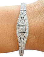 Platinum Art Deco 0.75ctw Diamond Bracelet 6.75"
