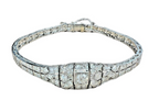 Platinum Art Deco 0.75ctw Diamond Bracelet 6.75"