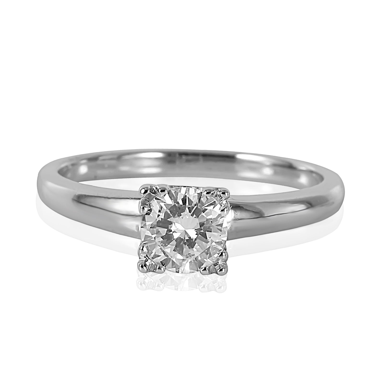 14KT White Gold 0.58ctw Diamond Solitaire Ring Size 6.25