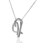 14KT White Gold 0.22ctw Diamond Heart Pendant Necklace Length 16