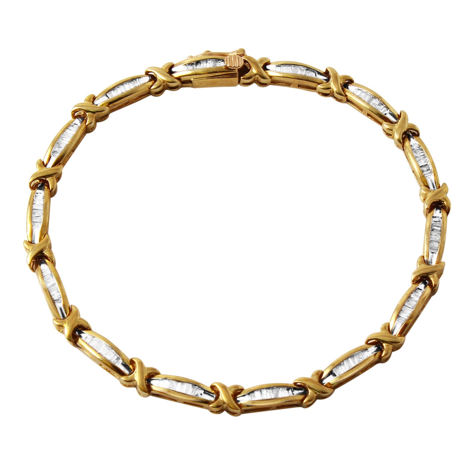 10KT Yellow Gold 0.42ctw Diamond Tennis Bracelet Length 7.25