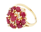 14KT Yellow Gold 5.22ctw Ruby and Diamond Cocktail Ring Size 8.75