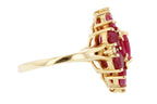 14KT Yellow Gold 5.22ctw Ruby and Diamond Cocktail Ring Size 8.75