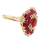 14KT Yellow Gold 5.22ctw Ruby and Diamond Cocktail Ring Size 8.75