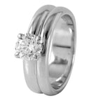 18KT White Gold Diamold Solitaire Wedding Ring Size 5