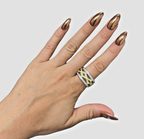 Simon G. 18kt Yellow and White Gold 1.00ctw Diamond Wide Band Ring sz9.75