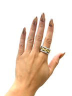 Simon G. 18kt Yellow and White Gold 1.00ctw Diamond Wide Band Ring sz9.75