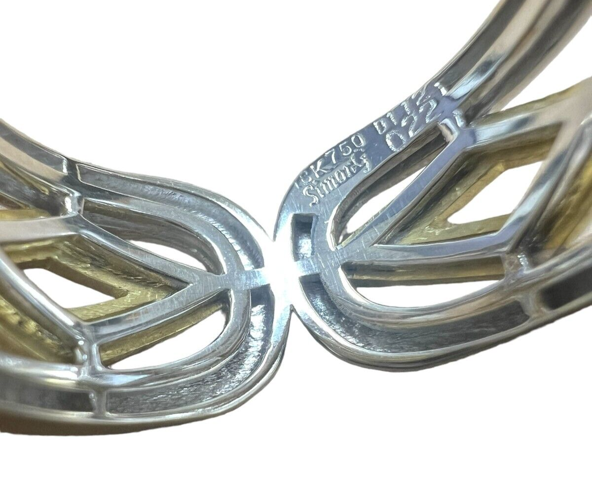 Simon G. 18kt Yellow and White Gold 1.00ctw Diamond Wide Band Ring sz9.75