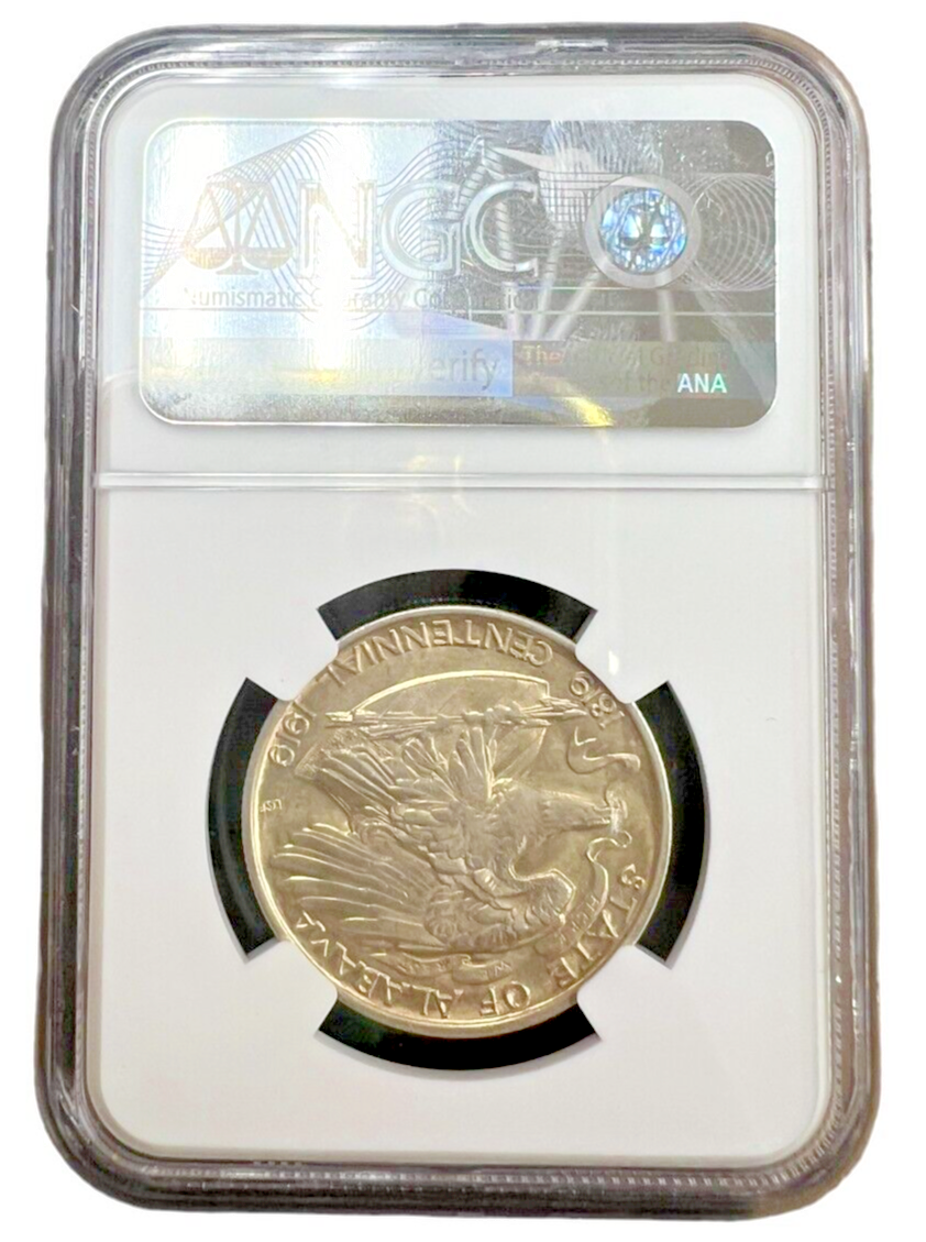 1921 P 2x2 Alabama Centennial Commemorative 50C NGC UNC-Details Obv Cleaned